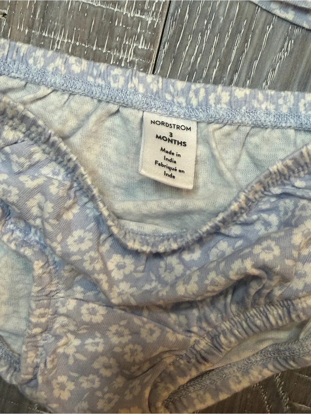 Nordstrom Baby Light Blue Floral Dress, Bloomers & Hat Set